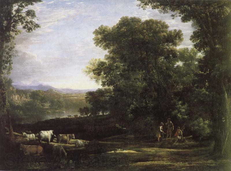 Claude Lorrain cattle farmer and the landscape France oil painting art